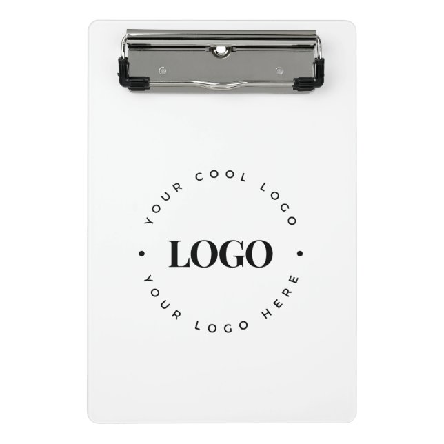 Custom Round Circle Business Logo Minimalist Plain Mini Clipboard (Front)
