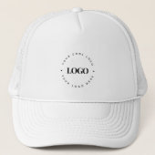 Custom Round Circle Business Logo Minimalist Plain Trucker Hat (Front)