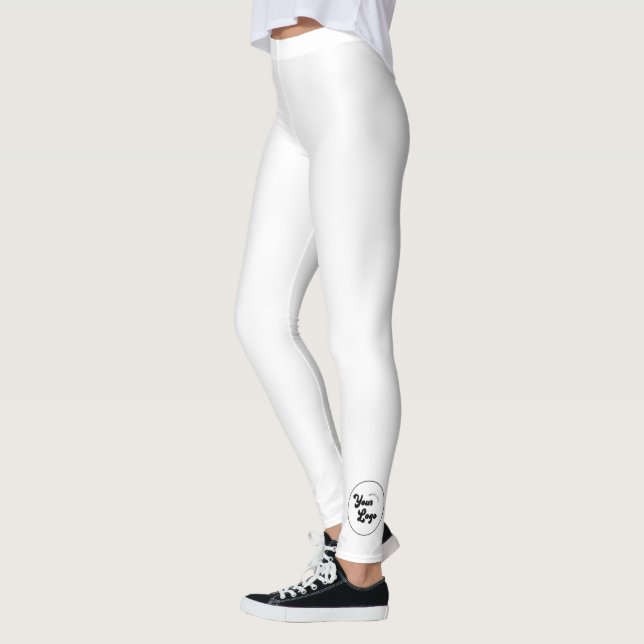 Custom Round Circle Business Logo Stylish Minimal  Leggings (Left)
