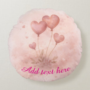 Custom Round Heart Balloon Pillow