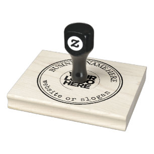Custom Round Logo and Text Business Rubber Stamp