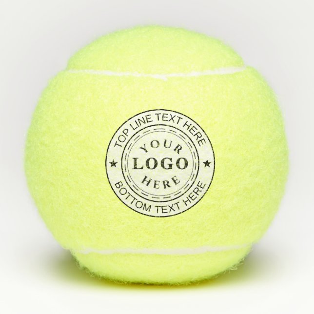 Custom Round Logo Text Branded Tennis Balls Design (Front)