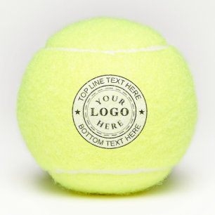 Custom Round Logo Text Stylish Tennis Balls Design