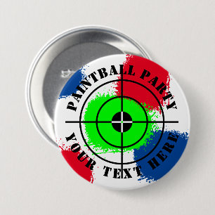 Custom round paintball Birthday party buttons