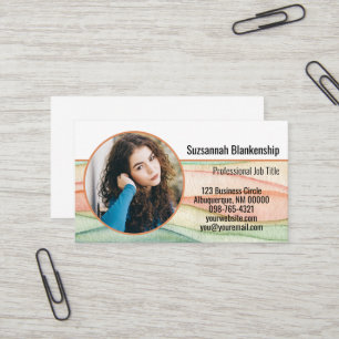 Custom Round Photo Small Business Colourful Business Card