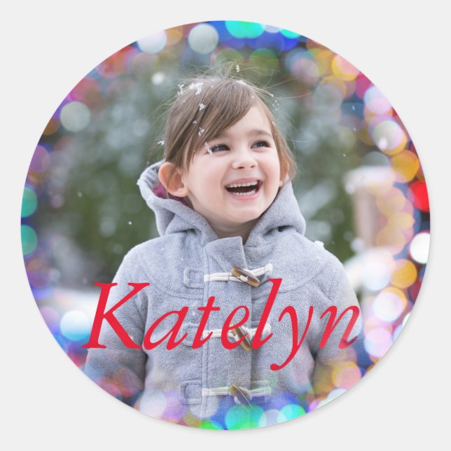 Custom Round photo Sticker (Front)