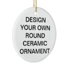 Custom Round Porcelain Christmas Tree Ornament