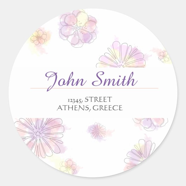 Custom Round Return Address Stickers Personalized (Front)