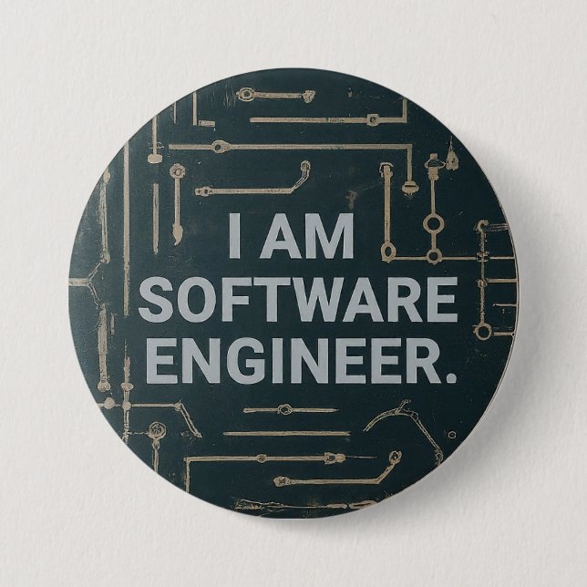 Custom Round Software Engineer-Designed 3 Inch Round Button (Front)