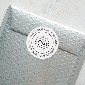 Custom Round Thank You Business Logo Classic Round Sticker