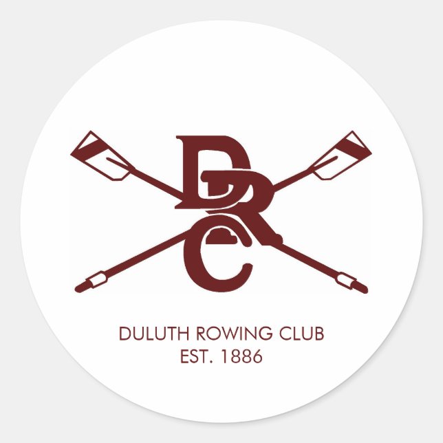 Custom Rowing Club Logo Classic Round Sticker (Front)