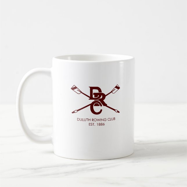 Custom Rowing Club Logo Coffee Mug (Left)