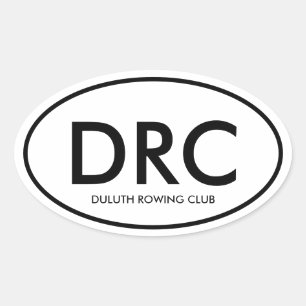 Custom Rowing Club Monogram Oval Sticker