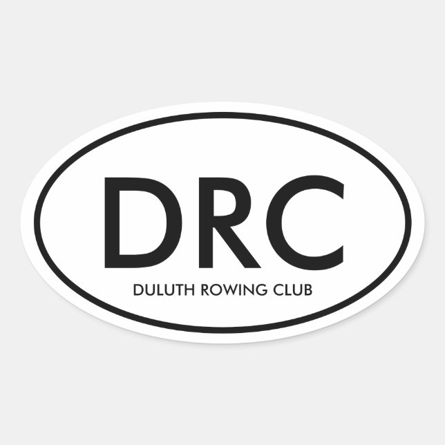 Custom Rowing Club Monogram Oval Sticker (Front)