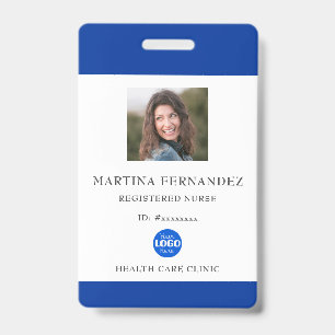 Custom Royal Blue Medical Hospital Employee Photo Badge