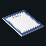 Custom Royal Blue White Editable Colour Notepad<br><div class="desc">Modern and trendy royal blue (background colour can be edited) personalized notepad with your name or any text you choose at the top.</div>