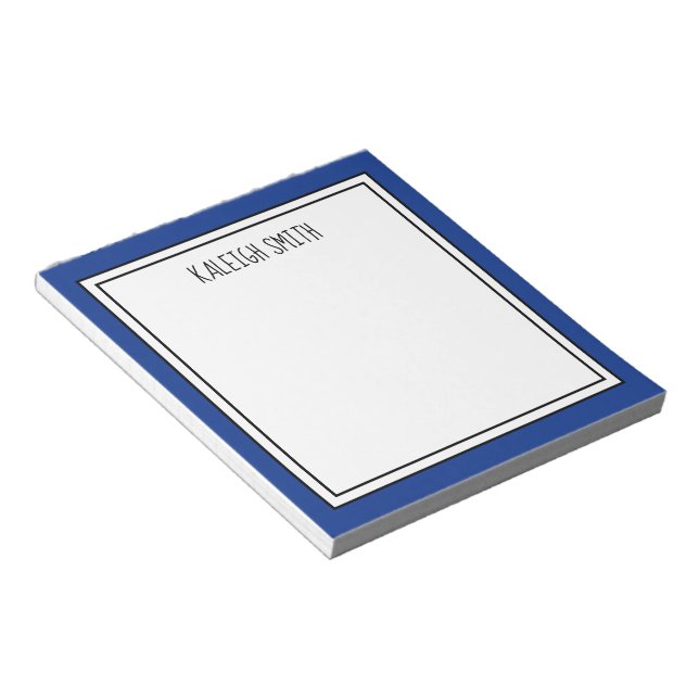 Custom Royal Blue White Editable Colour Notepad (Angled)