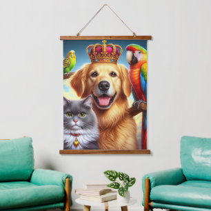 Custom Royal Pet Portrait Noble Digital Art Hanging Tapestry
