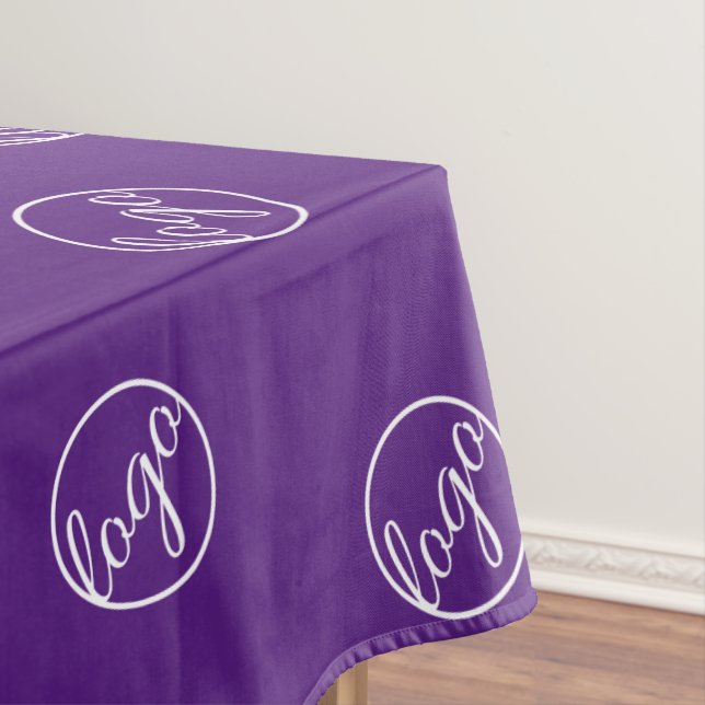 Custom Royal Purple Trade Show Logo Business Tablecloth (In Situ)