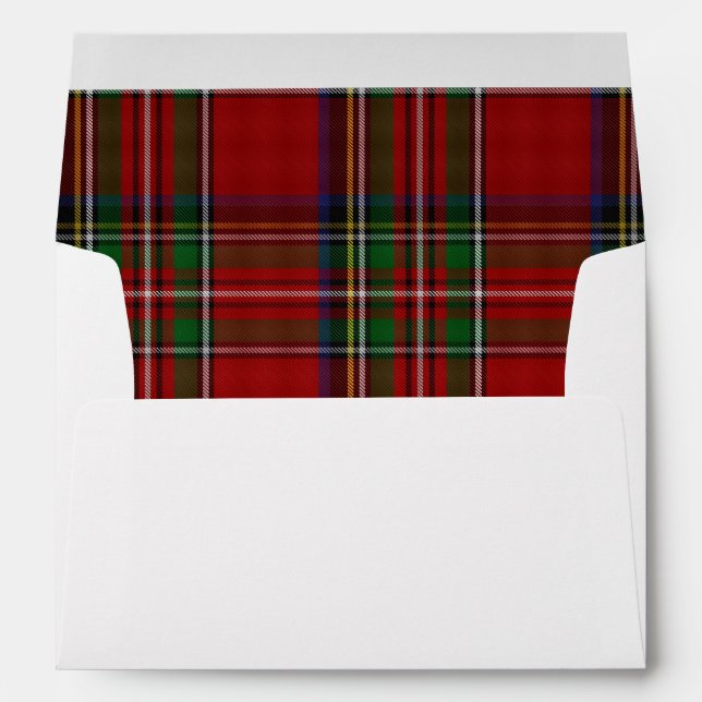 Custom Royal Stewart Plaid Lined Wedding Envelope (Back (Bottom))