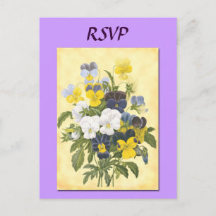 Custom RSVP Botanical VioletsPostcard Invitation Postcard