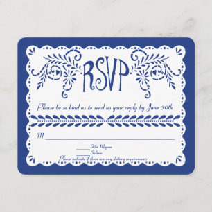 Custom RSVP for Kati Blue both sides Card