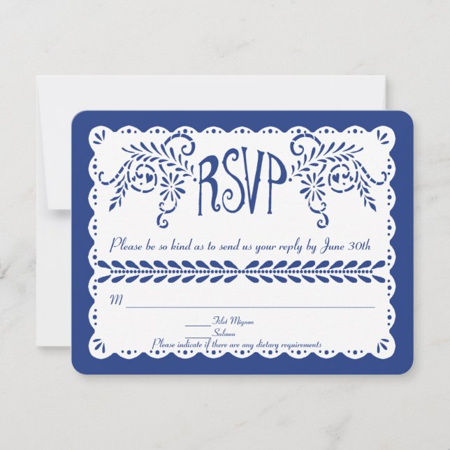 Custom RSVP for Kati Blue both sides Card (Front)