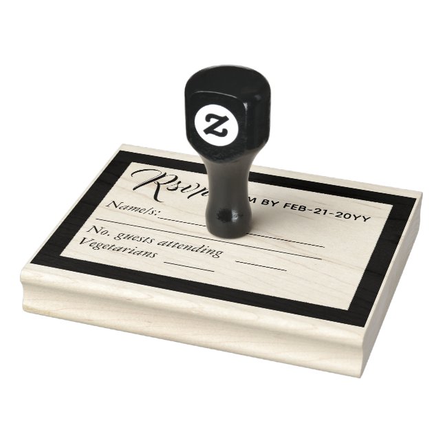 Custom RSVP REPLY wedding stamp - response (Stamp)