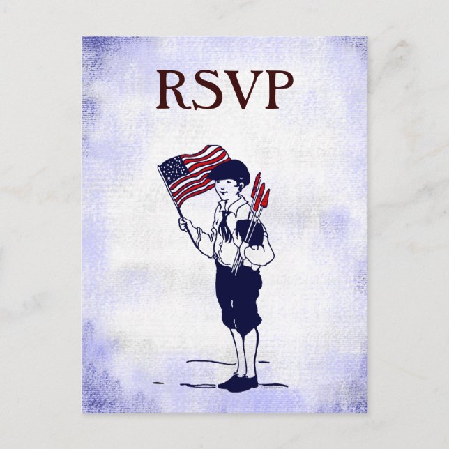 Custom RSVP Vintage 4th of July Party Postcard (Front)