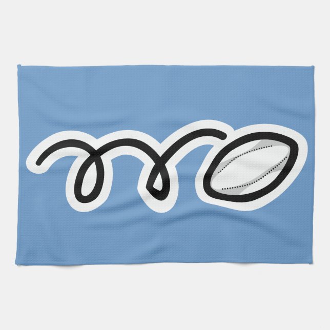 Custom rugby kitchen towel (Horizontal)