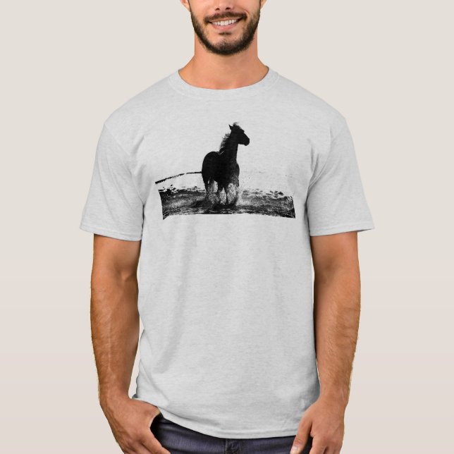 Custom Running Horse Front & Back Design Men's T-Shirt (Front)