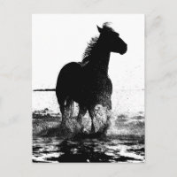 Custom Running Horse Modern Black & White Pop Art