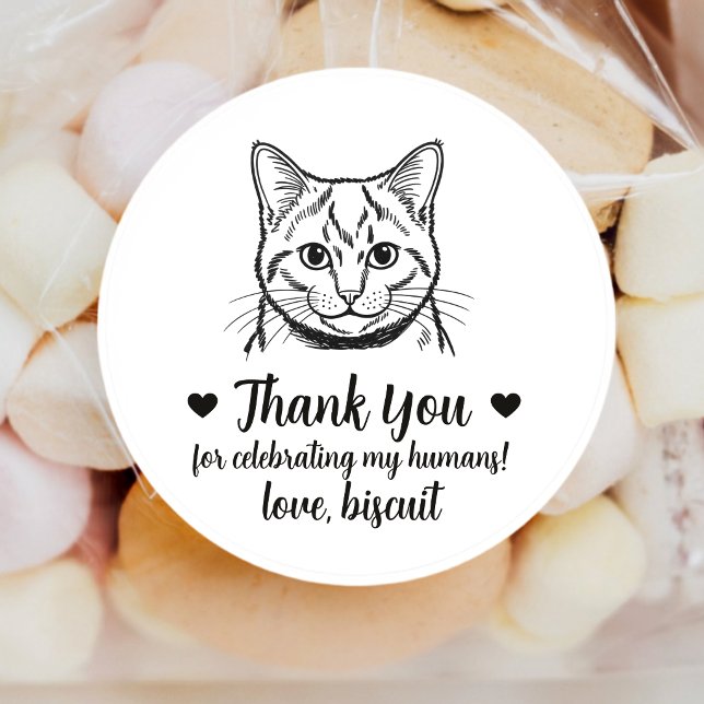 Custom Russian Blue Cat Wedding Favour Stickers (Creator Uploaded)