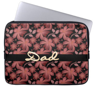 Custom Rust Floral Seamless Pattern gift for Dad Laptop Sleeve