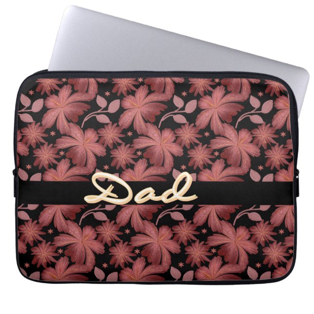 Custom Rust Floral Seamless Pattern  gift for Dad Laptop Sleeve (Front)