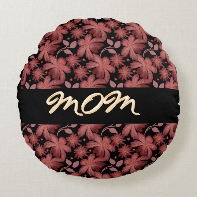 Custom Rust Floral Seamless Pattern  Throw Pillow (Front)