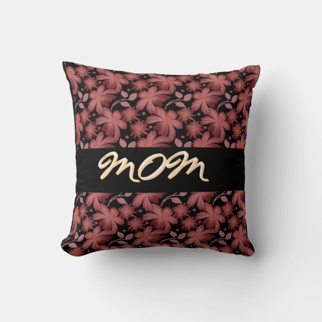 Custom Rust Floral Seamless Pattern  Throw Pillow (Front)