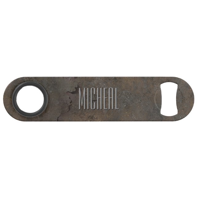 Custom Rusted Metal Speed Bottle Opener (Back Horizontal)