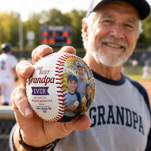 Custom Rustic Best Grandpa Ever Father`s Day Photo Baseball