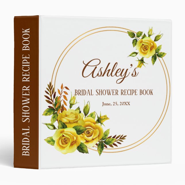 Custom Rustic Bridal Shower Recipe Book Binder (Front/Spine)