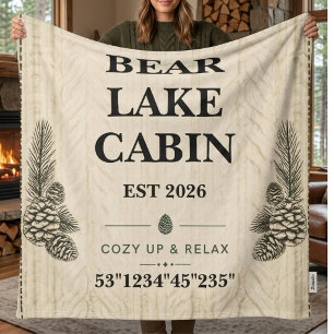 Custom Rustic cabin lake house personalized Sherpa Blanket