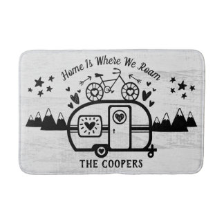 Custom Rustic Camping Camper Trailer Rv Lifestyle Bath Mat