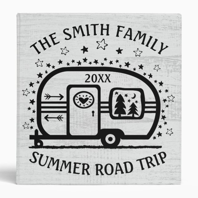 Custom Rustic Camping Camper Trailer Rv Lifestyle Binder (Front)