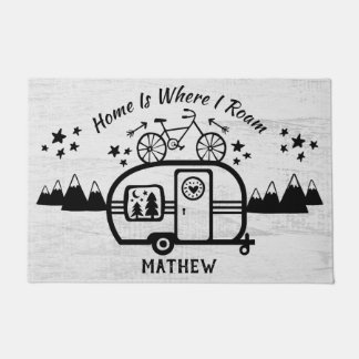 Custom Rustic Camping Camper Trailer Rv Lifestyle Doormat