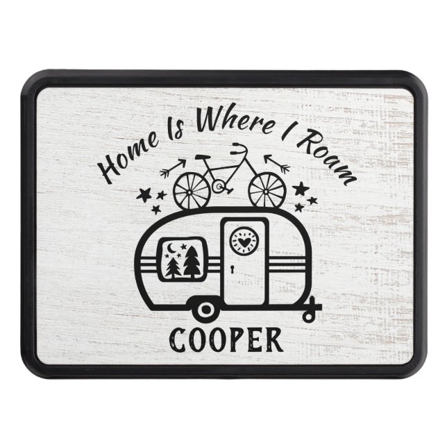 Custom Rustic Camping Camper Trailer Rv Lifestyle Trailer Hitch Cover (Front)