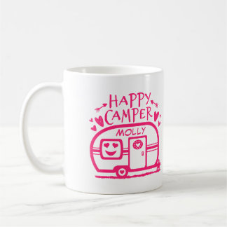 Custom Rustic Camping Happy Camper RV Coffee Mug