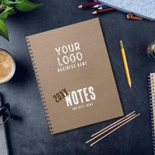 Custom Rustic Charm Kraft Paper Employee Business Notebook