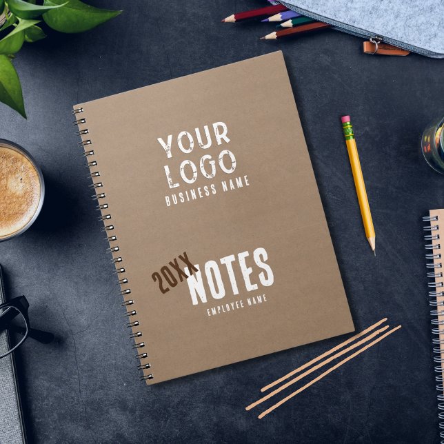 Custom Rustic Charm Kraft Paper Employee Business Notebook (Creator Uploaded)