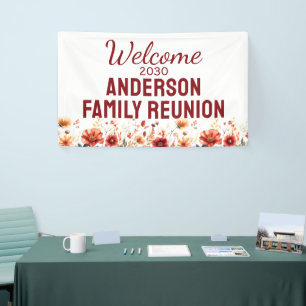 Custom Rustic Fall Floral Family Reunion Welcome  Banner