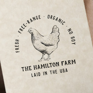 Custom Rustic Family Farm Egg Carton Self-inking Stamp
